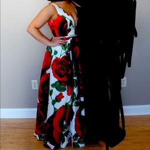 Gorgeous full length prom dress.